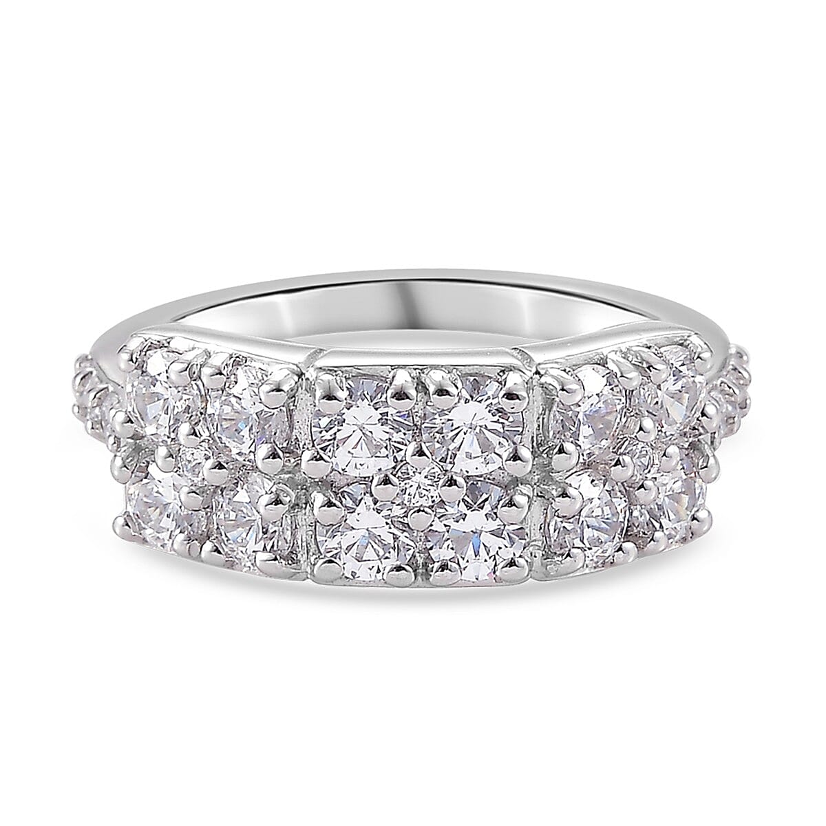 Lustro Stella Made with Finest CZ ZARCONIA Ring in Platinum Plated Sterling Silver 3829816 0