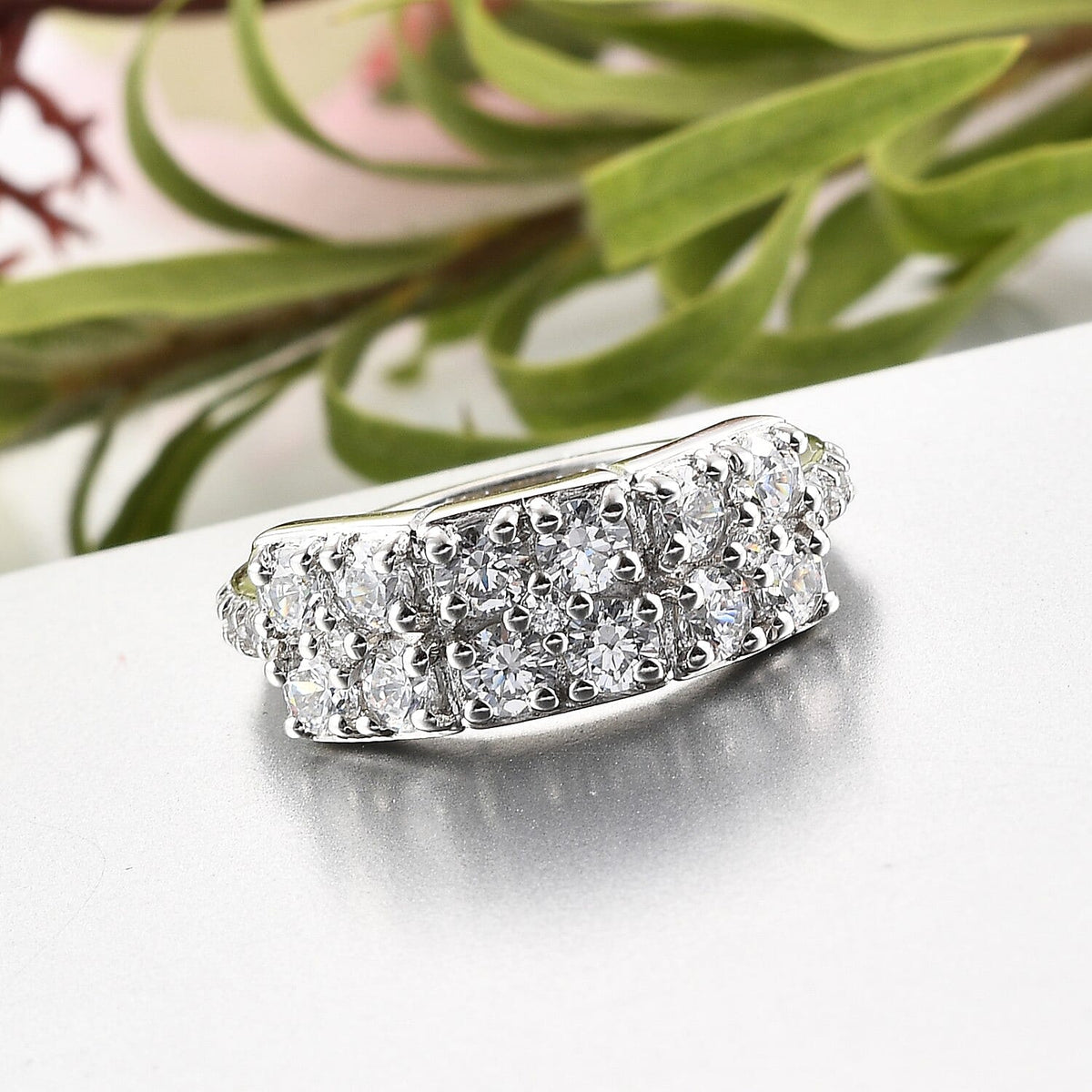 Lustro Stella Made with Finest CZ ZARCONIA Ring in Platinum Plated Sterling Silver 3829816 2