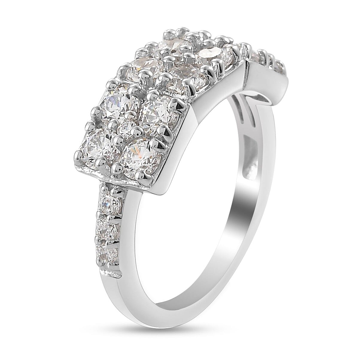 Lustro Stella Made with Finest CZ ZARCONIA Ring in Platinum Plated Sterling Silver 3829816 4