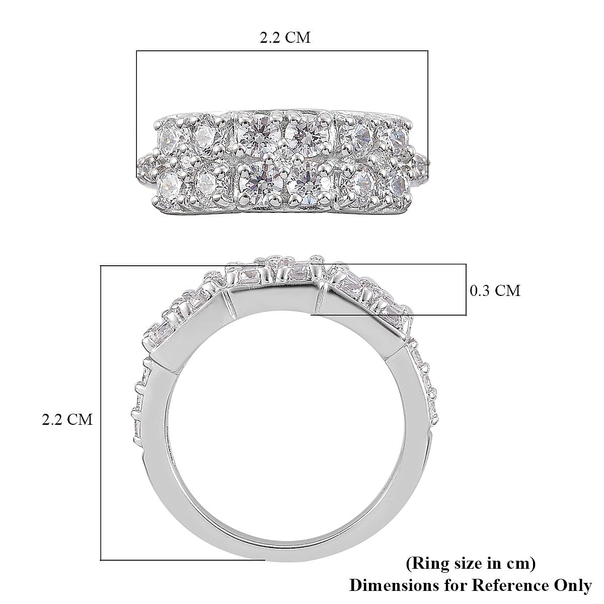 Lustro Stella Made with Finest CZ ZARCONIA Ring in Platinum Plated Sterling Silver 3829816 6