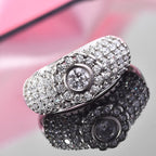 Lustro Stella Platinum Overlay Sterling Silver Ring Made with Finest CZ 2.53 Ct.