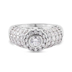 Lustro Stella Platinum Overlay Sterling Silver Ring Made with Finest CZ 2.53 Ct.