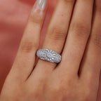 Lustro Stella Platinum Overlay Sterling Silver Ring Made with Finest CZ 2.53 Ct.