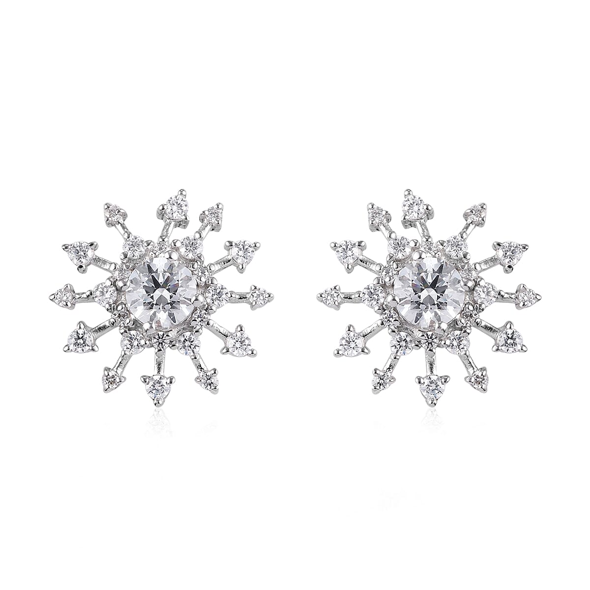 Lustro Stella - Platinum Overlay Sterling Silver Stud Earrings (with Push Back) Made with Finest CZ 6.80 Ct. 3674583 0