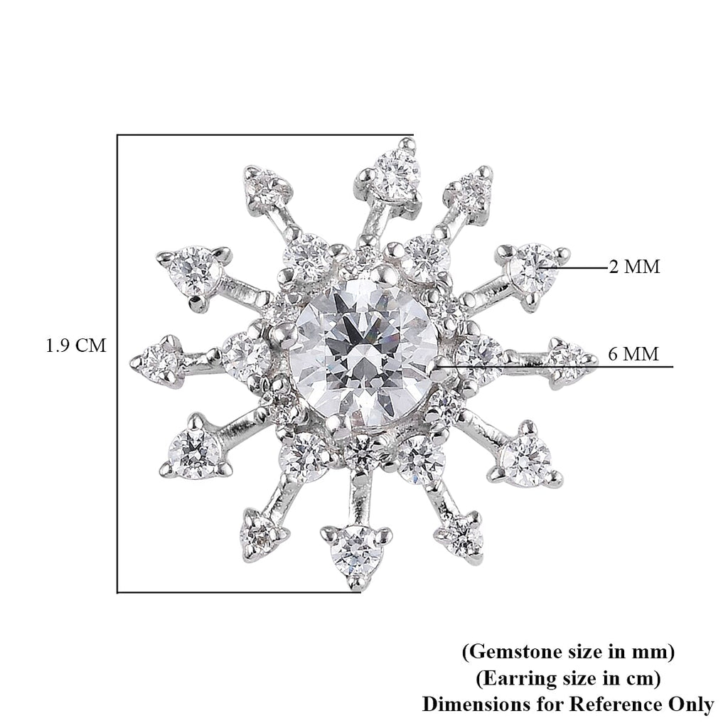 Lustro Stella - Platinum Overlay Sterling Silver Stud Earrings (with Push Back) Made with Finest CZ 6.80 Ct.
