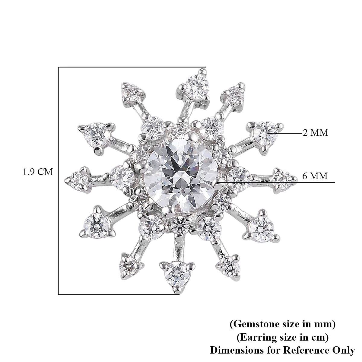 Lustro Stella - Platinum Overlay Sterling Silver Stud Earrings (with Push Back) Made with Finest CZ 6.80 Ct. 3674583 4