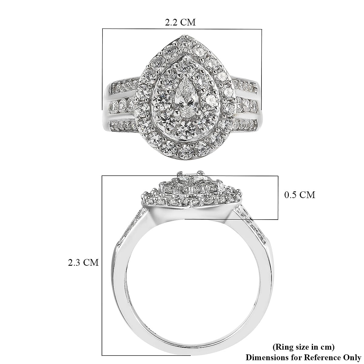 Lustro Stella - Platinum Plated Sterling Silver Ring Finest CZ 2.57 Ct. 7195033 6