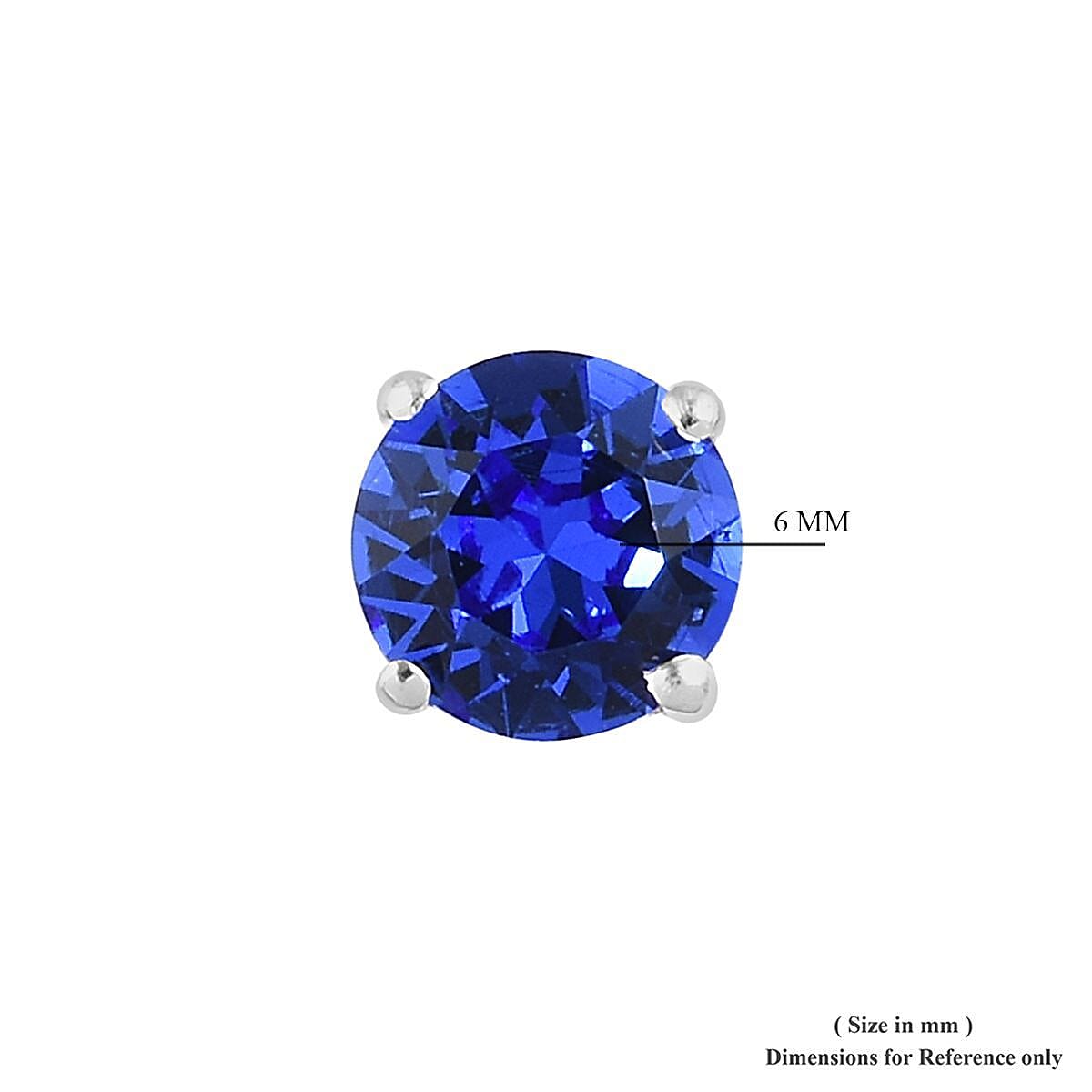 Lustro Stella Sapphire Crystal Stud Solitaire Earrings in Sterling Silver 3647663 5