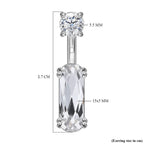 Lustro Stella White Colour Crystal Detachable Earrings (with Push Back) in Platinum Overlay Sterling Silver