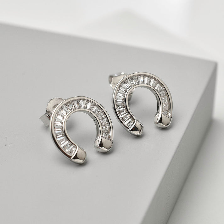 Designer Closeout - White Cubic Zirconia  Earring in Rhodium Overlay Sterling Silver 7814315 2