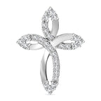 Lustro Stella - White Cubic Zirconia Pendant in Rhodium Overlay Sterling Silver