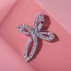 Lustro Stella - White Cubic Zirconia Pendant in Rhodium Overlay Sterling Silver