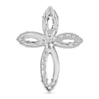 Lustro Stella - White Cubic Zirconia Pendant in Rhodium Overlay Sterling Silver