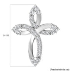 Lustro Stella - White Cubic Zirconia Pendant in Rhodium Overlay Sterling Silver
