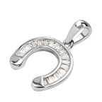 Designer Closeout - White Cubic Zirconia Pendant in Rhodium Overlay Sterling Silver