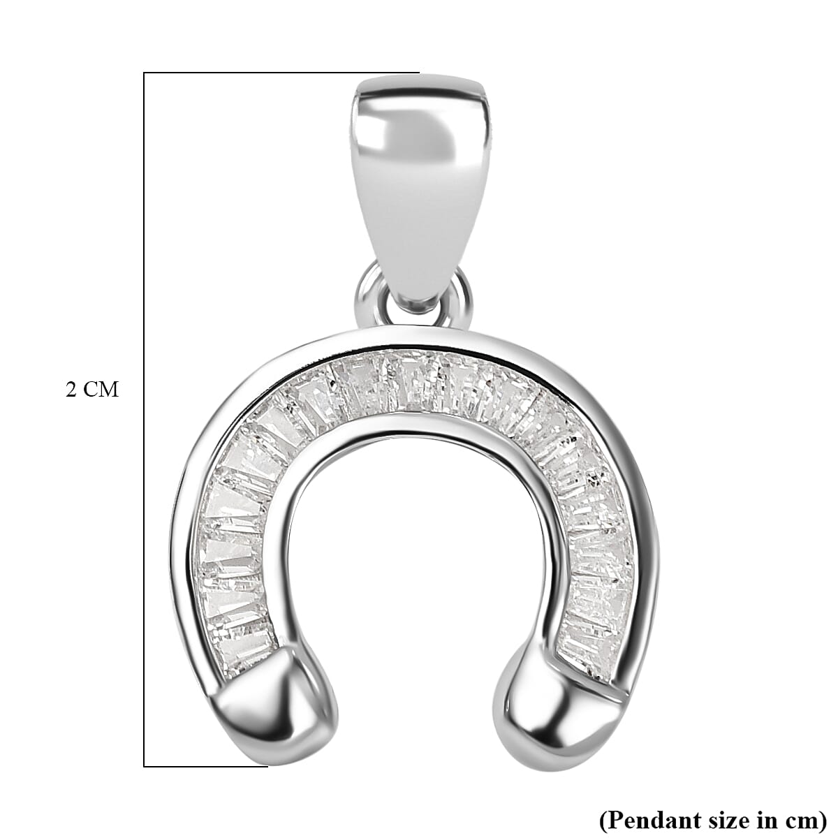 Designer Closeout - White Cubic Zirconia Pendant in Rhodium Overlay Sterling Silver 7814299 4