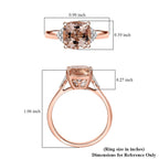 Luxoro - 9K Rose Gold AGI Certified AAA Morganite & White Diamond Ring 3.20 Ct, Gold Wt. 2.90 Gms