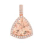 Luxoro  10K Rose Gold  AAA   Morganite ,  White Diamond  I2 Pendant 5.05 ct,  Gold Wt. 2.6 Gms  5.050  Ct.