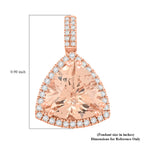 Luxoro  10K Rose Gold  AAA   Morganite ,  White Diamond  I2 Pendant 5.05 ct,  Gold Wt. 2.6 Gms  5.050  Ct.