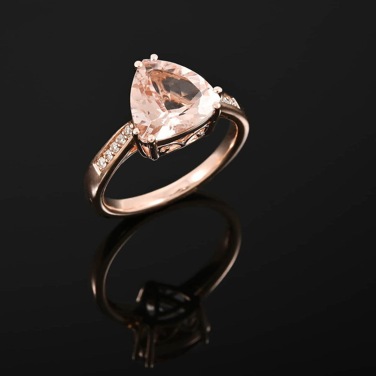 Appraised and Certified 3 Ct. Morganite, Diamond Solitaire Ring in 10K Rose Gold 8016898 1