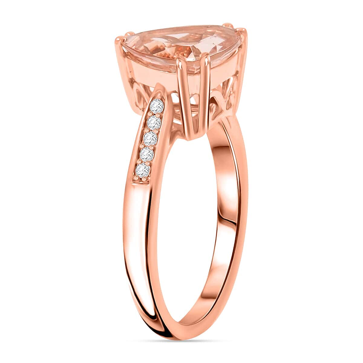 Appraised and Certified 3 Ct. Morganite, Diamond Solitaire Ring in 10K Rose Gold 8016898 3