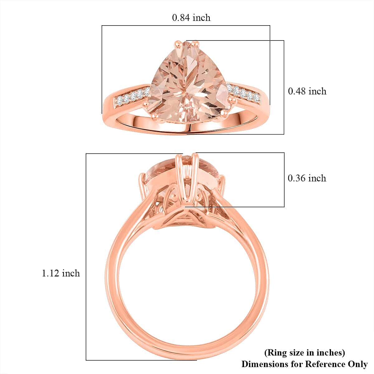 Appraised and Certified 3 Ct. Morganite, Diamond Solitaire Ring in 10K Rose Gold 8016898 5
