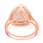 Luxoro  10K Rose Gold  AAA   Morganite ,  White Diamond  I2 Ring 5.15 ct,  Gold Wt. 4.28 Gms  5.150  Ct.