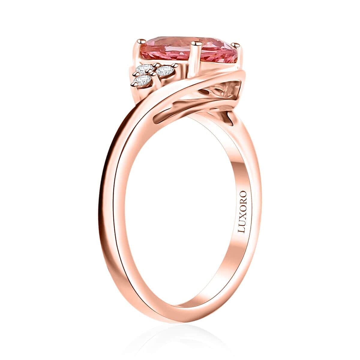 Appraised and Certified 2.25 Ct. Pink Morganite, Diamond Cluster Ring in 10K Rose Gold 7972113 3