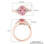 Luxoro  10K Rose Gold  AAA   Pink Morganite ,  White Diamond  I2 Ring 2.25 ct,  Gold Wt. 3.67 Gms  2.250  Ct.