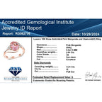 Luxoro  10K Rose Gold  AAA   Pink Morganite ,  White Diamond  I2 Ring 2.25 ct,  Gold Wt. 3.67 Gms  2.250  Ct.