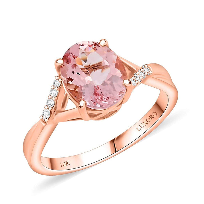 Appraised and Certified 3.5 Ct. Pink Morganite, Diamond Solitaire Ring in 10K Rose Gold 7973074 1