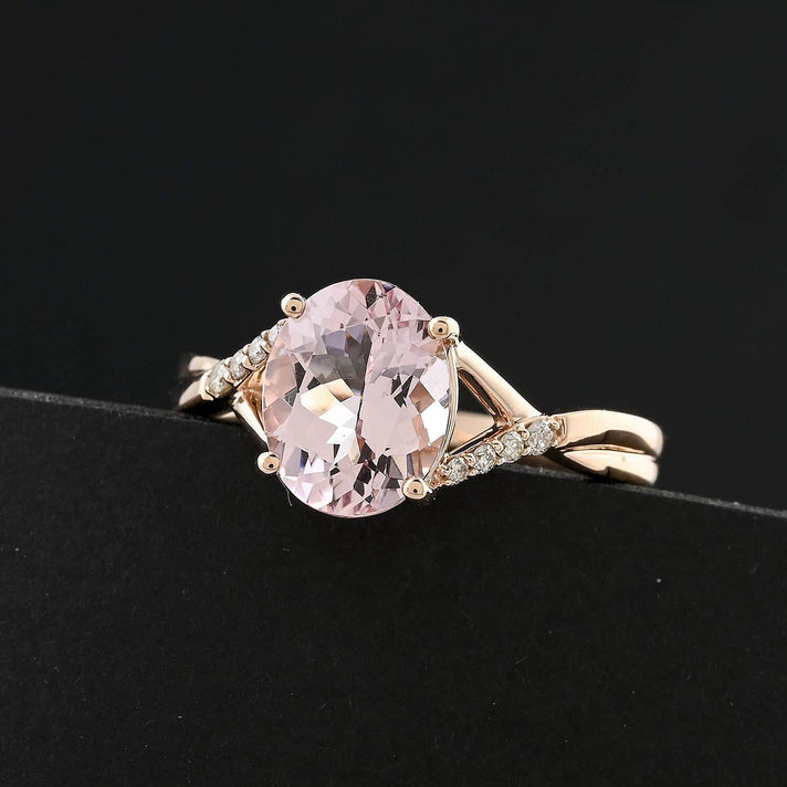 Appraised and Certified 3.5 Ct. Pink Morganite, Diamond Solitaire Ring in 10K Rose Gold 7973074 2