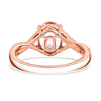 Luxoro 9K Rose Gold AGI Certifed AAA Pink Morganite & White Diamond Ring 2.50 Ct, Gold Wt. 3.67 Gms