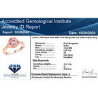 Luxoro 9K Rose Gold AGI Certifed AAA Pink Morganite & White Diamond Ring 2.50 Ct, Gold Wt. 3.67 Gms