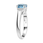 Luxoro  10K White Gold  AAA   Santamaria Aquamarine ,  White Diamond  I2 Ring 1.55 ct,  Gold Wt. 3.59 Gms  1.550  Ct.