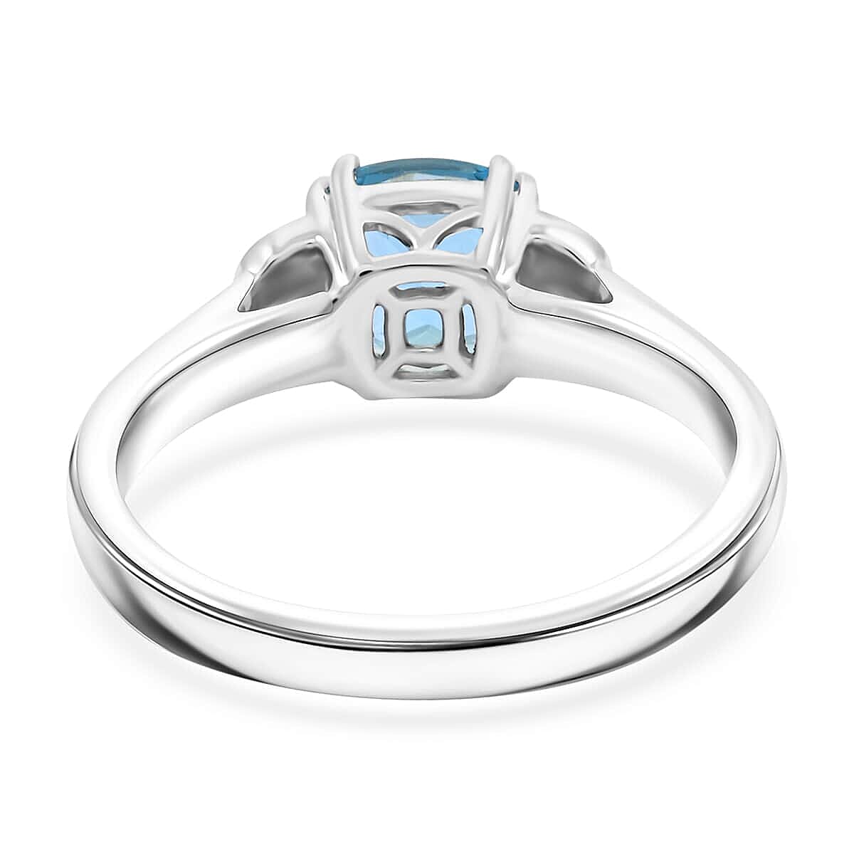 Appraised and Certified 1.55 Ct. Santamaria Aquamarine, Diamond Cluster Ring in 10K White Gold 7989372 4