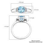 Luxoro  10K White Gold  AAA   Santamaria Aquamarine ,  White Diamond  I2 Ring 1.55 ct,  Gold Wt. 3.59 Gms  1.550  Ct.