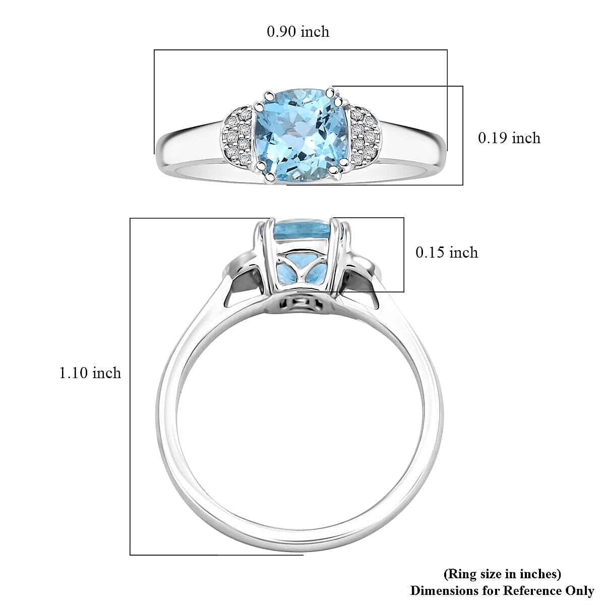 Appraised and Certified 1.55 Ct. Santamaria Aquamarine, Diamond Cluster Ring in 10K White Gold 7989372 5