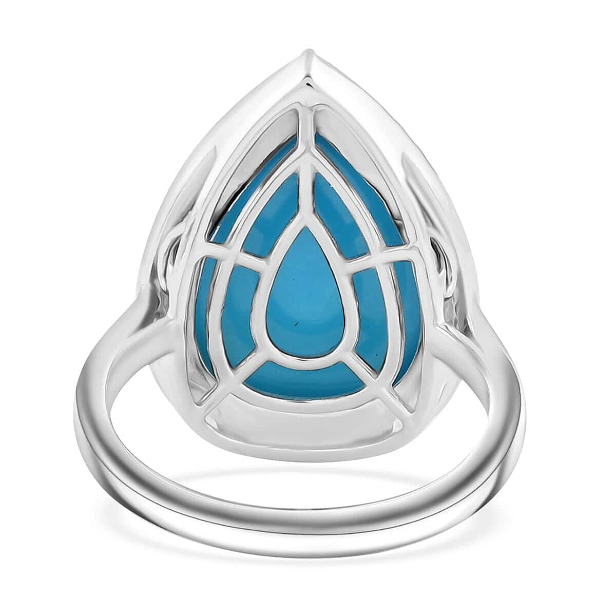 Appraised and Certified 8.35 Ct. Sleeping Beauty Turquoise, Diamond Halo Ring in 10K White Gold 7981911 4