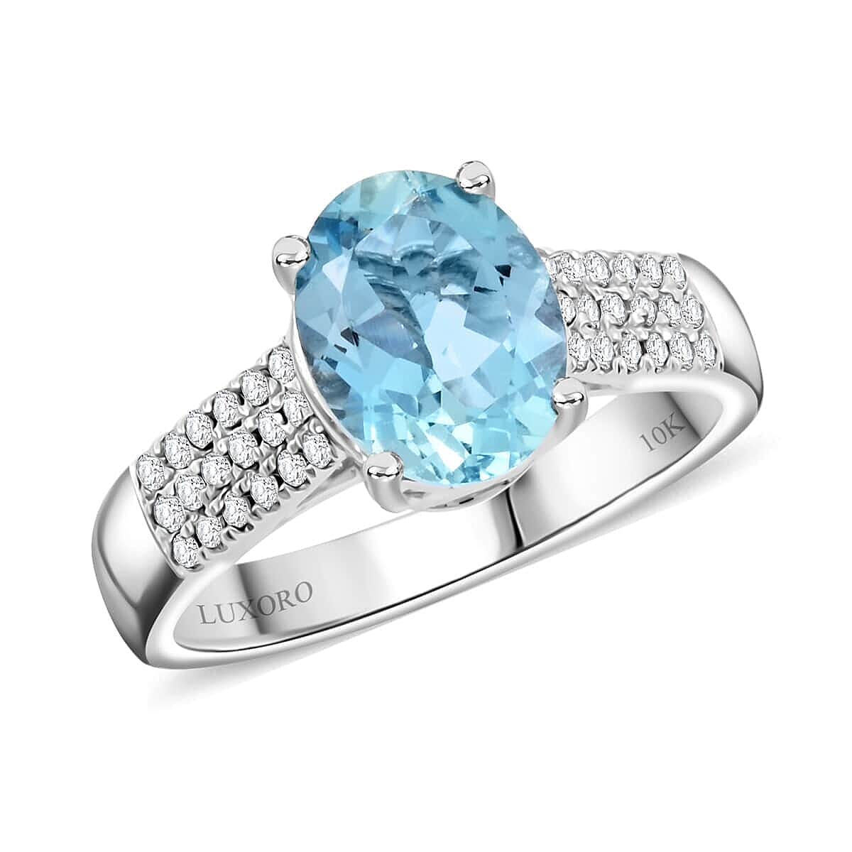 Appraised and Certified 1.75 Ct. Santamaria Aquamarine, Diamond Solitaire Ring in 10K White Gold 7989266 0