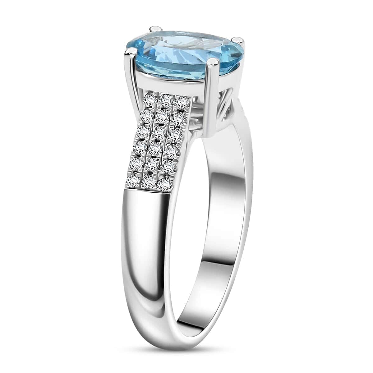 Appraised and Certified 1.75 Ct. Santamaria Aquamarine, Diamond Solitaire Ring in 10K White Gold 7989266 3