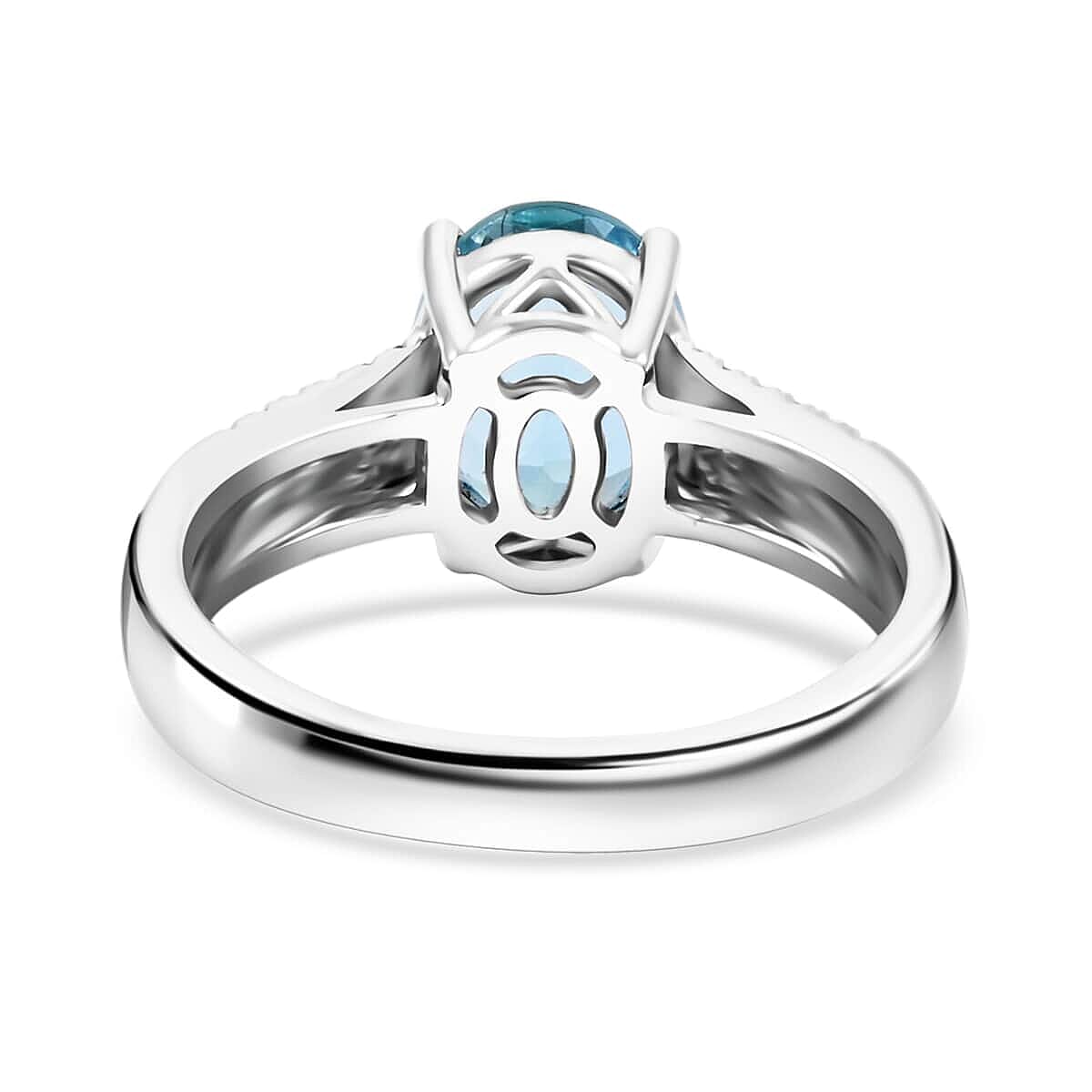 Appraised and Certified 1.75 Ct. Santamaria Aquamarine, Diamond Solitaire Ring in 10K White Gold 7989266 4