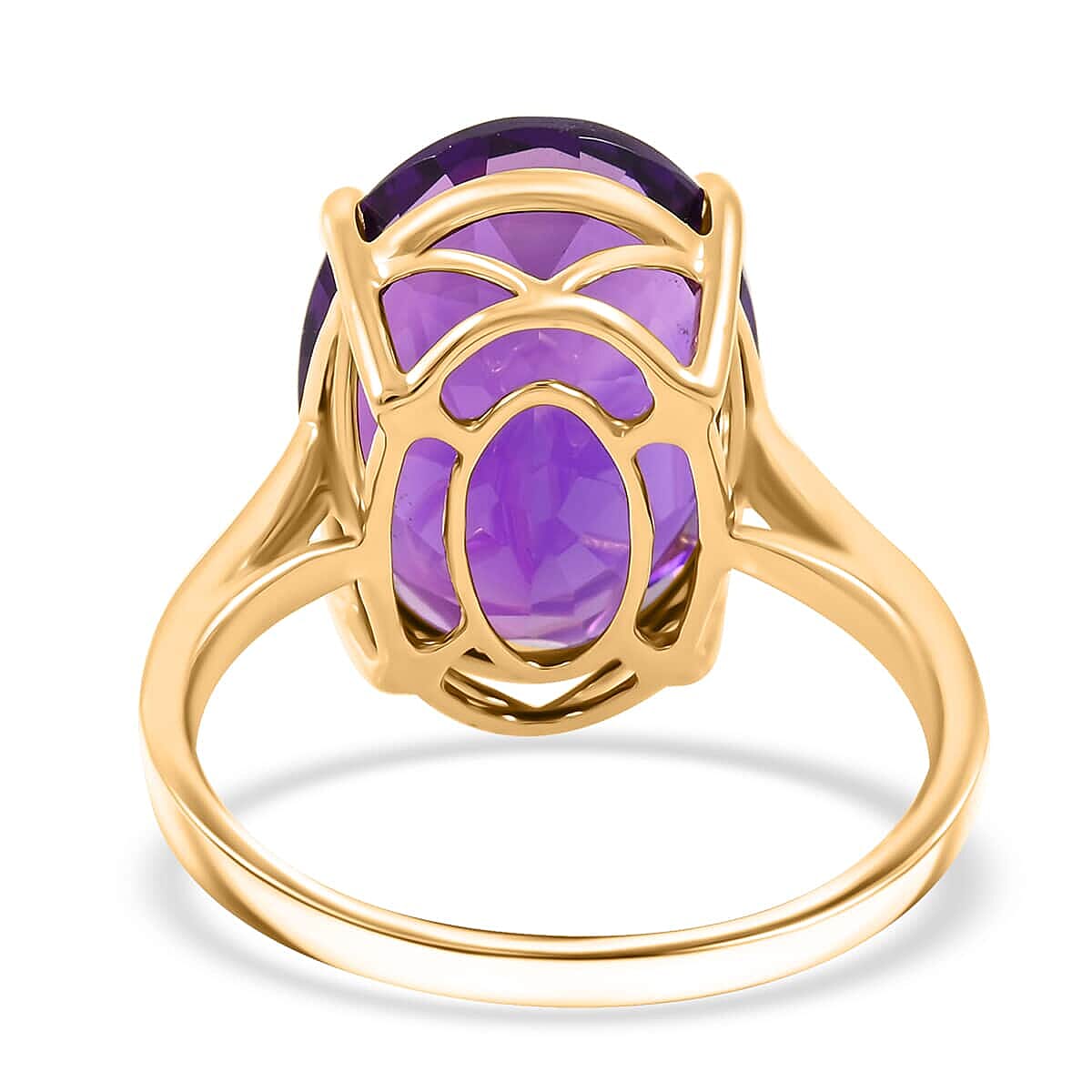 Luxoro  10K Yellow Gold  AAA   Lusaka Amethyst ,  White Diamond  I2 Ring 9.15 ct,  Gold Wt. 2.9 Gms  9.150  Ct. 7997743 4
