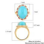 Luxoro  10K Yellow Gold  AAA   Sleeping Beauty Turquoise ,  White Diamond  I2 Ring 9.75 pc,  Gold Wt. 6.15 Gms  9.750  Ct.