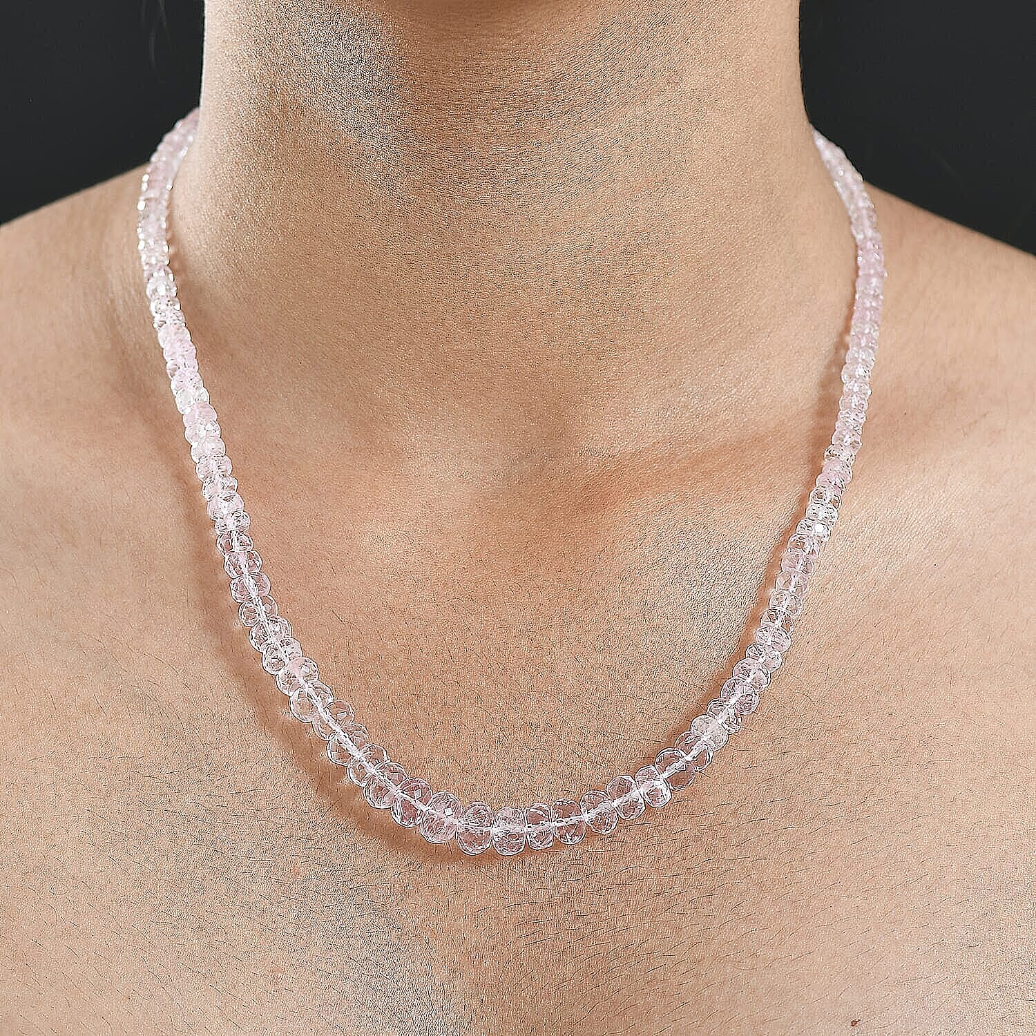 Luxoro 14K Rose Gold AAA Morganite Necklace (Size - 18), Gold Wt.0.82 Gms  110.000  Ct. 8322512 3