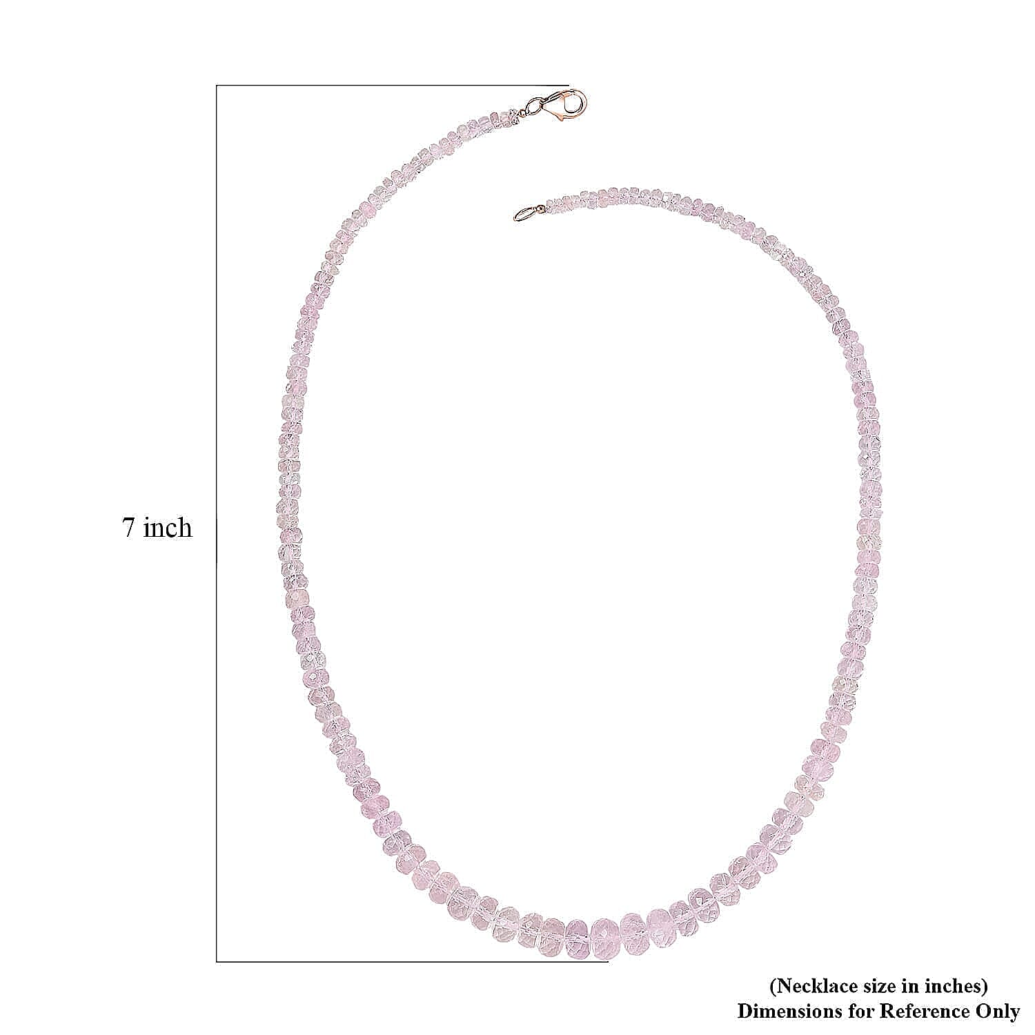 Luxoro 14K Rose Gold AAA Morganite Necklace (Size - 18), Gold Wt.0.82 Gms  110.000  Ct. 8322512 7
