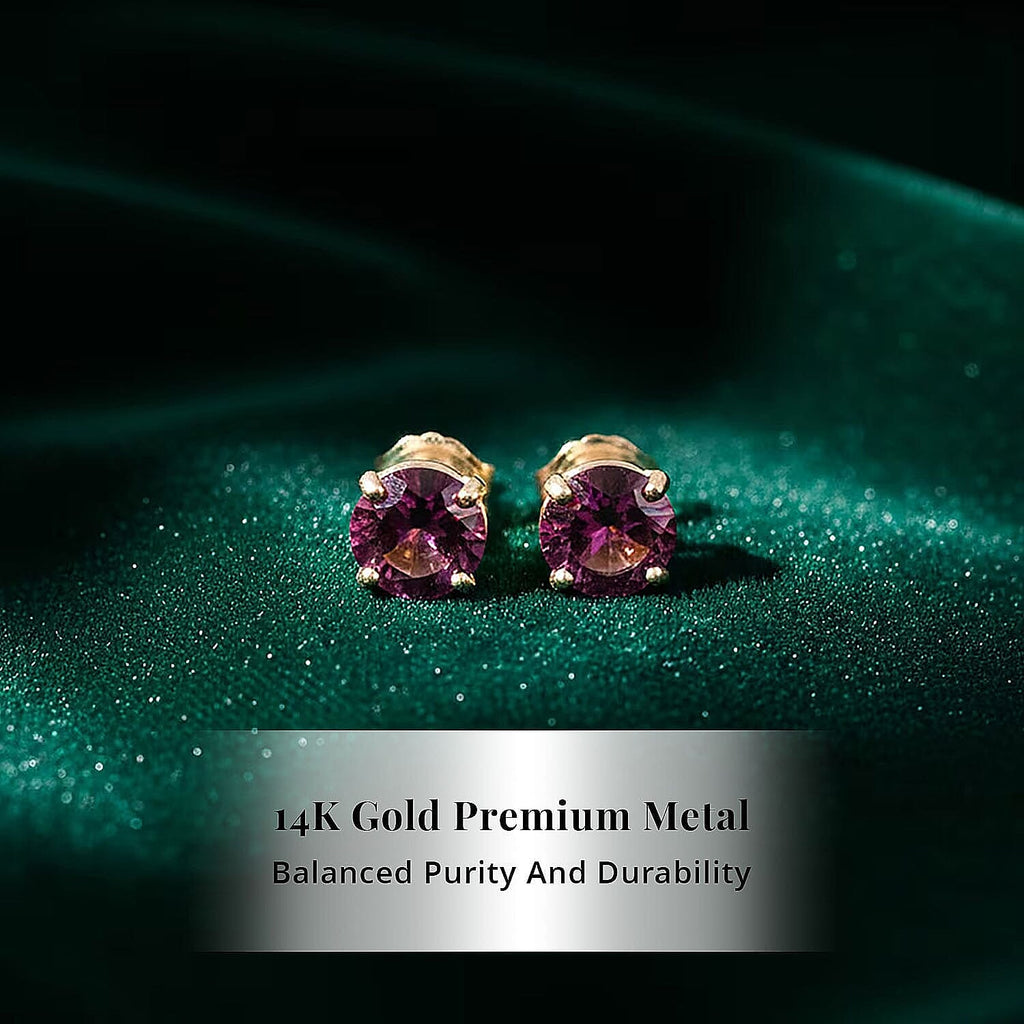 Luxoro 14K Yellow Gold AAA Radiant Ember Garnet Earring, Gold Wt.0.46 Gms  1.200  Ct.