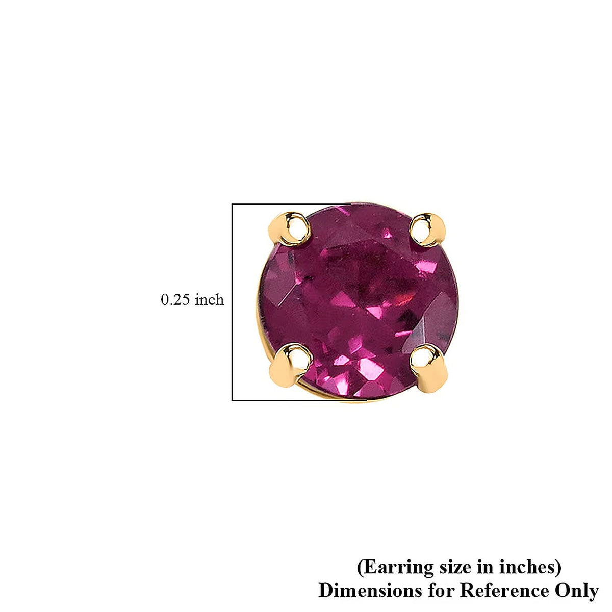 LUXORO 14K Yellow Gold AAA Radiant Ember Garnet Solitaire Stud Earring, 1.20 Ct. 8354394 5