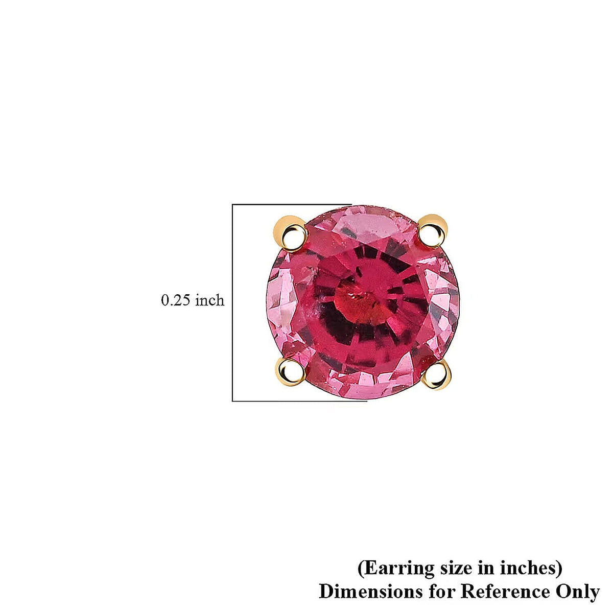 Certified and Appraised LUXURO AAA Rubellite Solitaire Stud Earring, 1.10 Ct. in 14K Yellow Gold 8354395 5