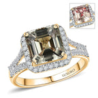 Luxoro 14K Yellow Gold AAA Turkizite, White Diamond I2 Main Stone With Side Stone Ring, Gold Wt.4.14 Gms  5.162  Ct.